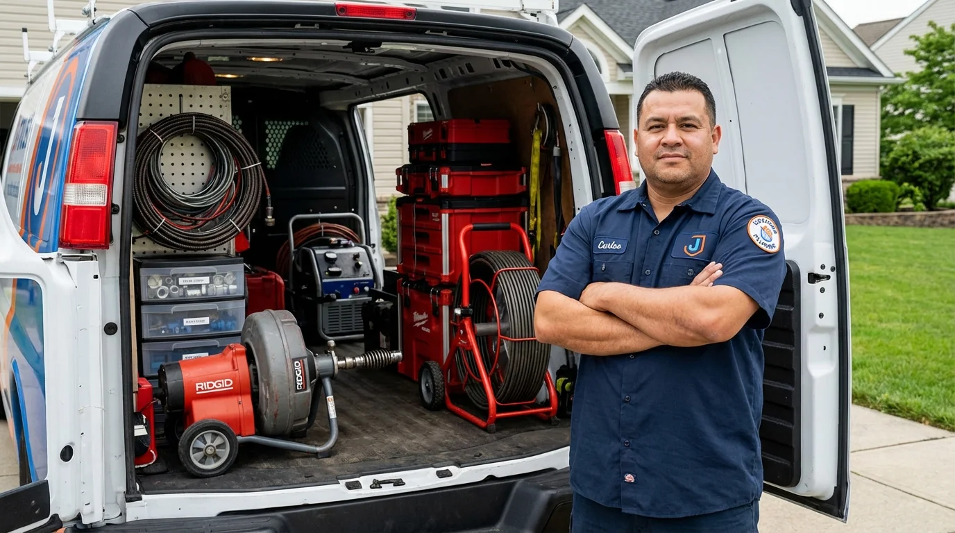 Professional drain cleaning equipment and Johns Plumbing LLC plumber in Buffalo Grove