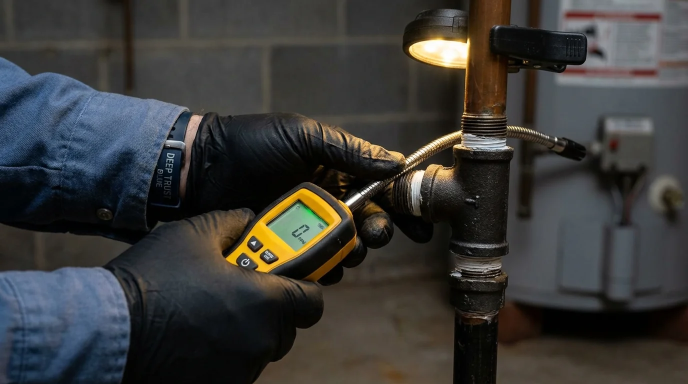 Gas leak detection with electronic sniffer by Johns Plumbing LLC in Buffalo Grove