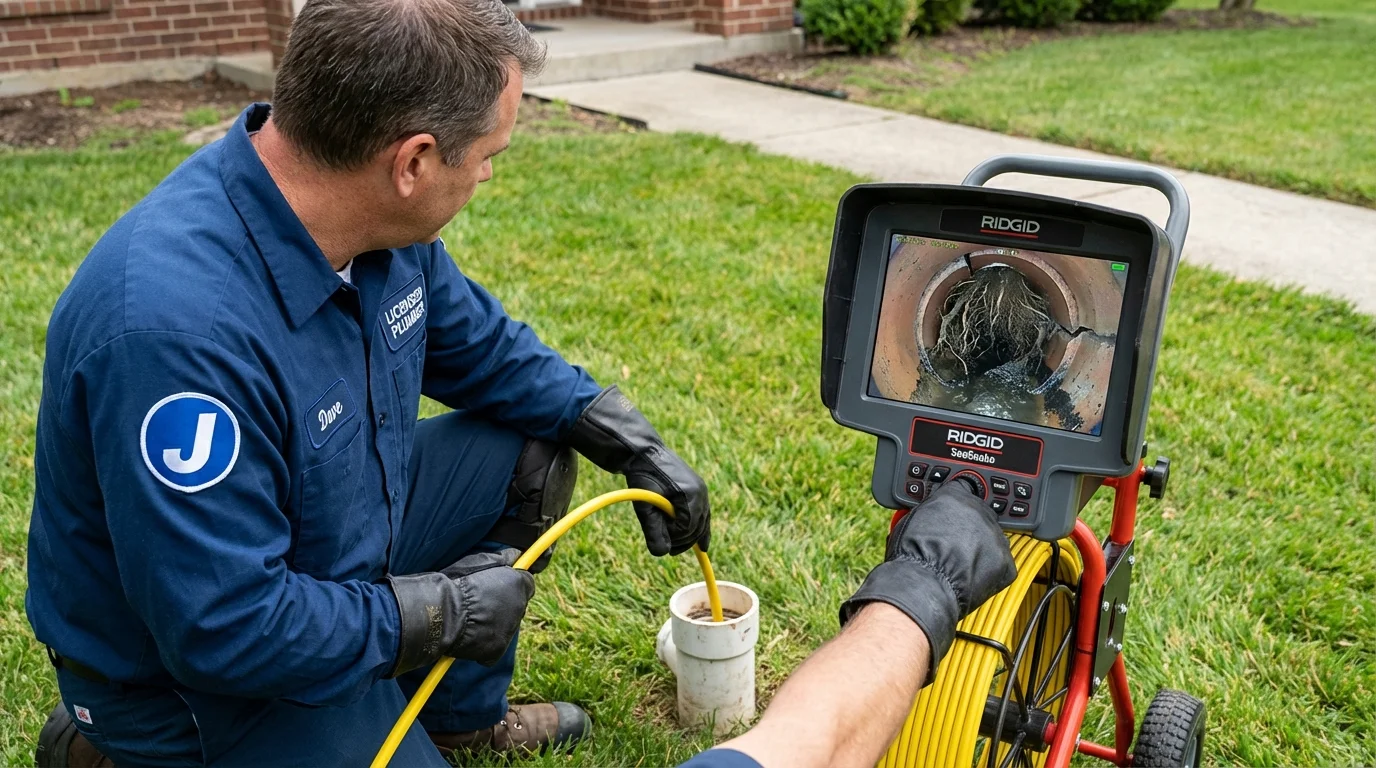 Sewer camera inspection being performed by Johns Plumbing LLC in Buffalo Grove